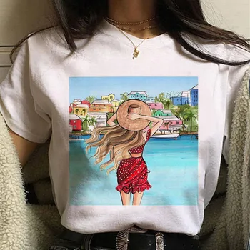 Godišnja ženska t-shirt velike veličine, Casual top, t-shirt S bojom ispis, svečana ženska t-shirt, Lijepa Ženska majica sa po cijeloj površini buket