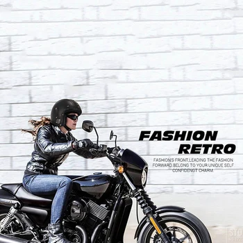 TOČKA Starinski kožna moto kaciga Retro open lice Vibrator Kasko Moto Vespa Moto kaciga Capacete De Moto Masculino ECE