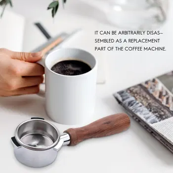 Aparat za kavu od nehrđajućeg čelika 54 mm, držač filtra bez dna, ručni filter, drvena ručka, profesionalni pribor