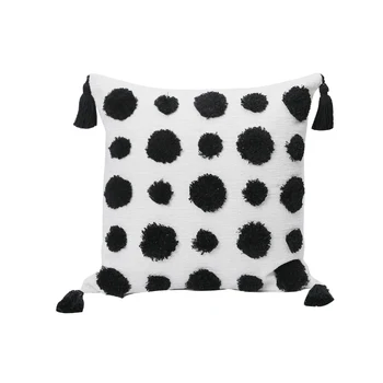 Jastučnica je u marokanskom stilu, crno-bijela хлопковая jastučnicu, prugasta point mreže, trokutasti geometrijski umjetnička jastučnicu
