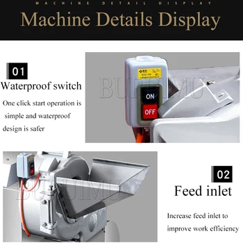 Poslovni Industrijski električni stroj za rezanje mesa, voća, povrća, krumpira mrkve luk na kockice Helikopter Dicer