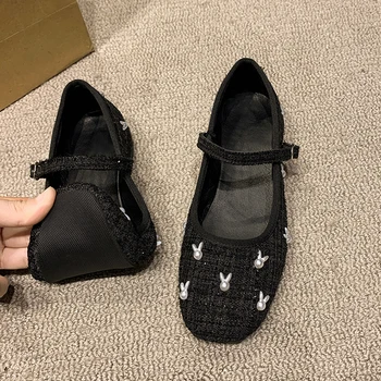 Koreanska verzija Xiaoxiangfeng Little Rabbit/ Ženske cipele na nisku petu 2023, nova Moda, Нескользящие Ženske cipele ravnim cipelama s okruglim vrhom, Proljeće