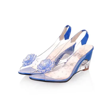 Modni klasične ženske cipele na visoku petu s velikim štrasom i cvjetnim uzorkom, svakodnevni желейная cipele, ženske sandale, ženske cipele