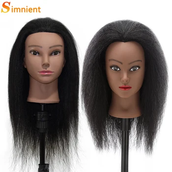 Glave afro-lutke od 100% ljudske kose s podesivim tronožac, edukativne glava za frizerske salone lutke za praksu polaganja косичек