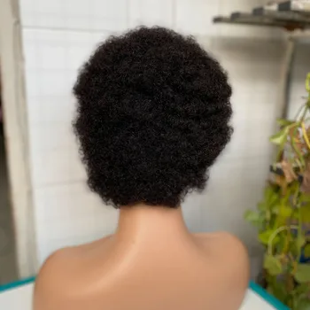 Kratki afro-curly brazilski perike od ljudske kose, afro-slojevita kinky perika za crne žene, uradi sam, cijeli stroj perika