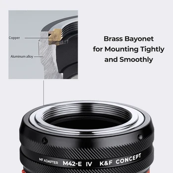 K&F Koncept M42-E IV PRO M42 Mount Objektiva Sony E FE Nosač Kamere Prijelazni Prsten za Sony A6400 A7M3 A7R3 A7M4 A7R4