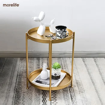Skandinavski jednostavan iron dvostruka mali čaj stol s kutovima, okrugli stolić, mini-kauč za dnevni boravak, stol приставной