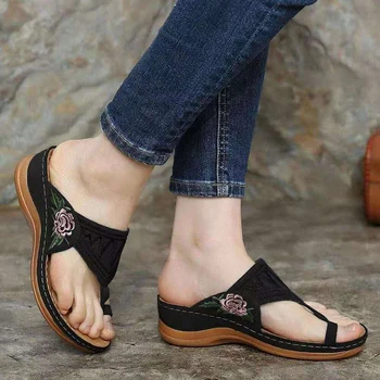 Trendy ženske japanke s vezom, ljetni ulične нескользящие sandale-papuče, ženska udoban plaža cipele na ravne cipele, ženske cipele s mekanim vrhom
