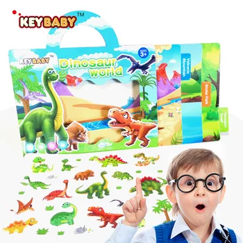 HVV Dječje naljepnica-puzzle igra, igračka za promjenu dijete, statička naljepnica, miran dječji dinosaur, kartice s morskim životinjama, knjižica s naljepnicama