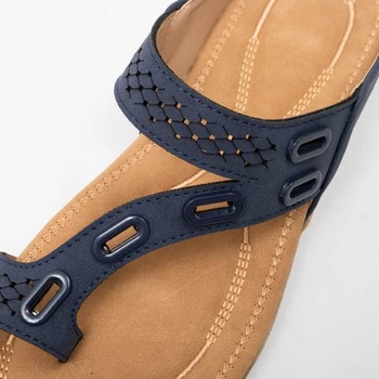 Ženske ortopedski sandale premium klase, нескользящие udobne papuče na ravne cipele od umjetne kože, velike dimenzije 43, japanke, cipele za ispravljanje palca stopala