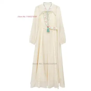 2023 haljina ханфу, odijelo za narodni ples, kineska tradicionalna nacionalna kaput + komplet haljina na trake, haljina princeze s drevnim cvjetni vez