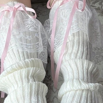 Ljetne bijele čipke čarape s бантиками, slatka hulahopke, subkulture-Jokers u japanskom stilu, slatka navlake za noge za žene, djevojke-