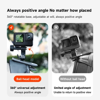 TELESIN 360 ° Magnetna Stezaljka za ruksak Sklop Nosač za GoPro Hero 12 11 10 9 8 7 6 Pribor za akcijske kamere Insta360 DJI