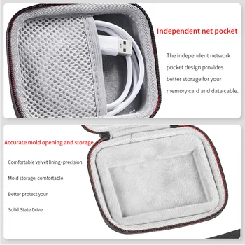 Teške torbe za pohranu EVA za Samsung T7/T7 zaslon osjetljiv na ssd Prijenosni okvir T7 SSD od torbica za nošenje