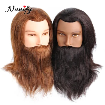 Nunify 100% Pravi Trening Lutka Glava Muškarci S Bradom Praksa Šišanje Kose Frizura Salon Frizer Muški Perika Glave