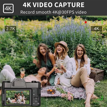 Nova prilagodnik za širokokutna snimanja digitalni fotoaparat 4K Vlog video YouTube WIFI, web kameru makro objektiv s 16x zoom 48MP Селфи rekorder sklopivi ekran