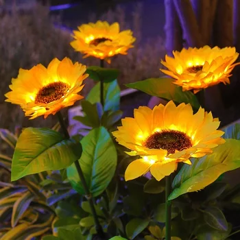 Led žarulja za travnjak sa solarnim орхидеей i ružu, solarna led svjetiljka, ulica vodootporan lampa za pjesme sa sunčanim bojama, za uređenje unutarnjeg dvorišta, vrta