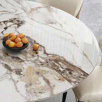 Talijanski stol od meke luksuzne kamene ploče na gramofon, moderna jednostavan namještaj za dom kuhinjski stol i stolice
