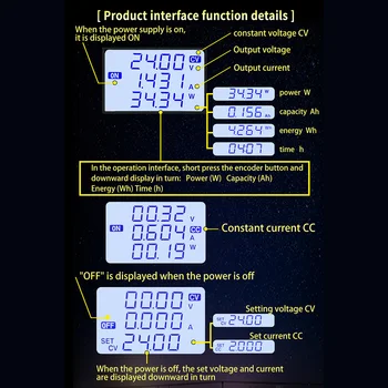 Silazni pretvarač dc CC CV 0-50 8.1 A 400 W Modul za Napajanje Kontrolirani Laboratorijski Izvor Napajanja Voltmetar Ampermetar