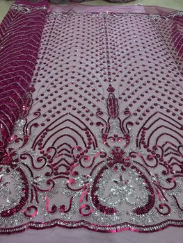 Cvjetne čipke tkanina od zelene Afrike visoke kvalitete 2023, cvjetne čipke tkanina od perla boje šampanjca, vjenčanje cvjetne čipke tkanina od tila u nigerijskom stilu sa šljokicama