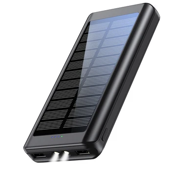Ludo popularan u Njemačkoj, velikoj Britaniji, Italiji Amazon suptilna solarni punjač s dvostrukim svjetiljku, vanjski baterije za solarne baterije kapaciteta 30.000 mah