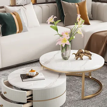 Stolić premium klase u skandinavskom stilu, sa jednostavnim ladicama, slatka stolići za spavaće sobe, bijela luksuzni jedinstveni stol, Osnovni nameštaj za kuću
