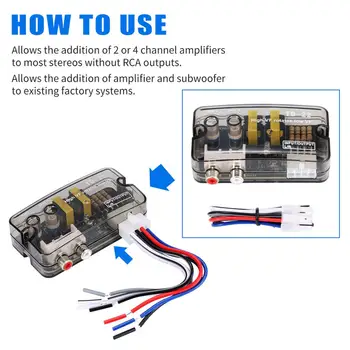 Auto-audio converter RCA linijski adapter visoke i niske frekvencije, pluća pretvarači nivoa dinamike, otporan na habanje i adapteri