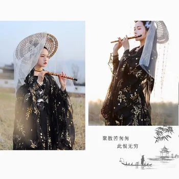 Solredo Drevne kineske nošnje, tradicionalna ženska odjeća za narodnih plesova Hanfu, retro-cosplay za djevojčice, bajke princeza, crne haljine