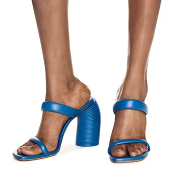 2023 Europske i američke Ljetne Nove Trendy Ženske Sandale na visoku petu s otvorenim vrhom 44 veličine, Ženske papuče Velike veličine, Cipele Muller