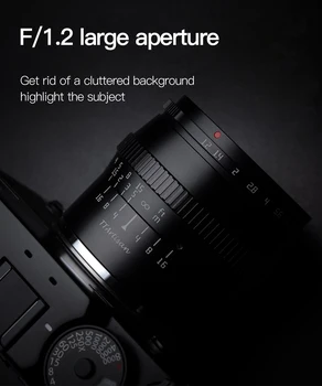 TTArtisan 50 mm F1.2 APS-C Objektiv Kamere Ručno Fokusiranje MF za Canon RF M EF-EOS M-M Sony E Fuji Fujifilm X M43 M4/3 Leica L Nosač