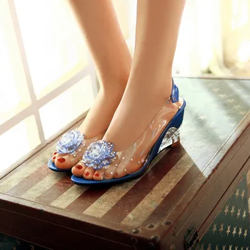 Modni klasične ženske cipele na visoku petu s velikim štrasom i cvjetnim uzorkom, svakodnevni желейная cipele, ženske sandale, ženske cipele