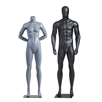 Crno-sivi stalak za мускулистых muškaraca i žena, sportski lutka cijelog tijela za sportsku odjeću, rekvizite za prikazivanje odjeće, lutka-model