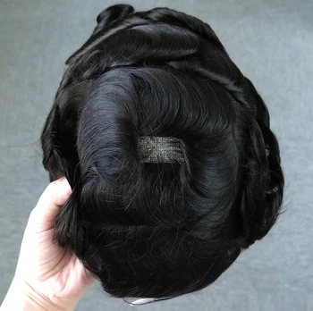 Q6 Siv-блондинистый europska muških perika od ljudske kose s prave linije rasta kose, prozračne cvjetne čipke osnova, muških perika, penetrantima proteze, izbjeljivanje mjesta